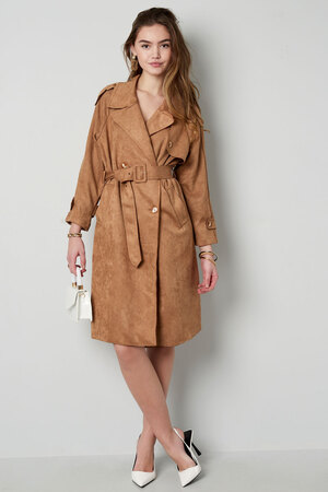 Classic trench coat suede - green M h5 Picture3